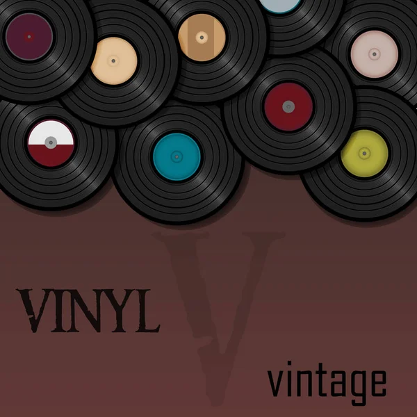 Vinil kaydı. Müzik gösterim amacıyla bir kartpostal veya bir poster. Vin