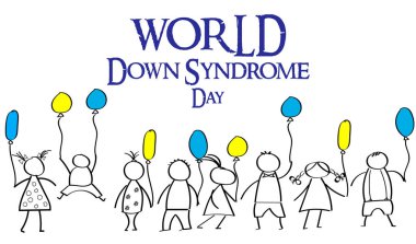 World Day of Down Syndrome. Doodles for children with colored ba clipart