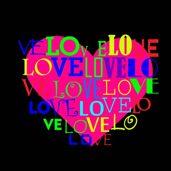 Серцевий фон з різними написами любові — стоковий вектор