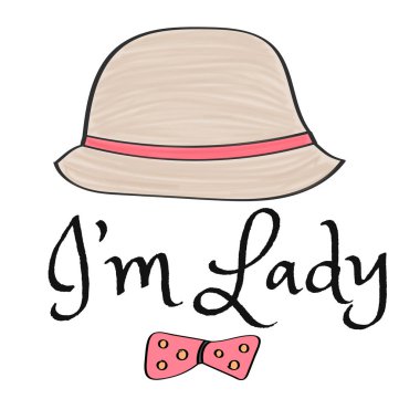 Retro tarzı şapka ve kravat. T-shirtler için yazıt. Vintage renk