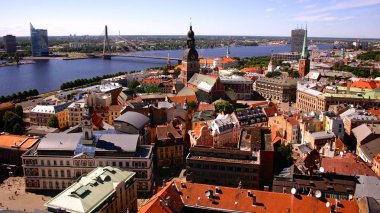 Aziz peter Kilisesi, riga, Letonya riga Merkezi'nden havadan görünümü