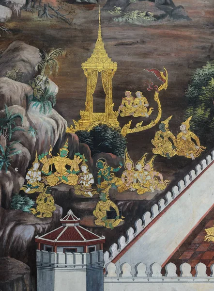 Arte tradicional de pinturas tailandesas — Foto de Stock