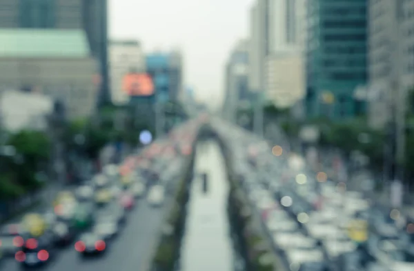 Blurred image of traffic jam in rush hour cars — Stock Photo, Image