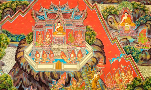 Thaise muurschildering kunst — Stockfoto