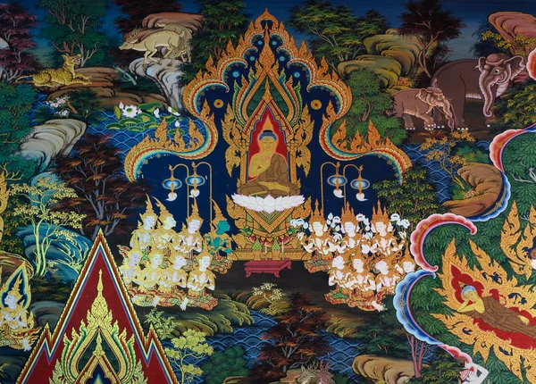 Peinture murale thaïlandaise art — Photo