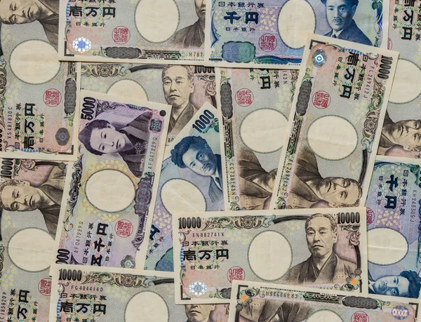 日本円通貨紙幣の背景 — ストック写真