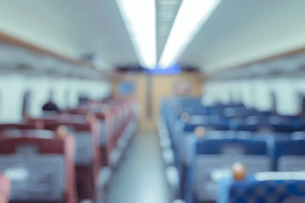 Tren difuminado abstracto Interior de un coche de pasajeros fondo . — Foto de Stock