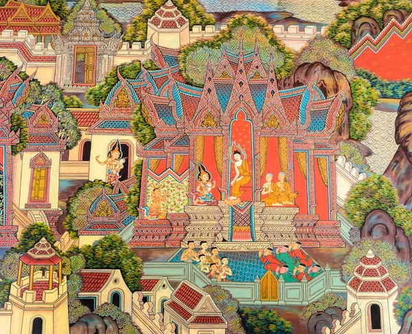 Thai mural painting art — Stock Photo, Image
