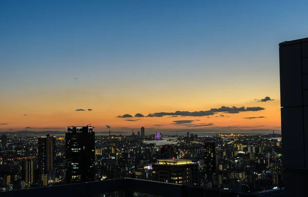 ダウンタウン大阪における都市景観事業の見事な夕景, — ストック写真