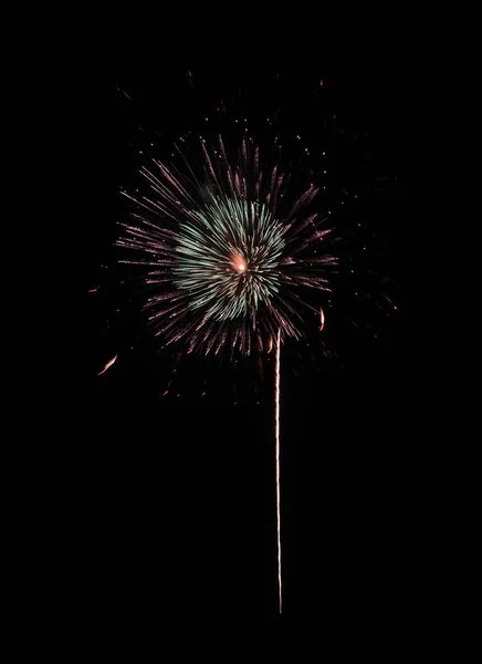 Buntes Feuerwerk Nachthimmel — Stockfoto