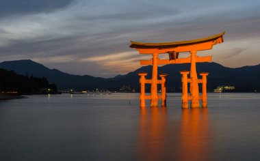 The great O-Torii of Itsukushima Shrine in Miyajima island, Hiro clipart