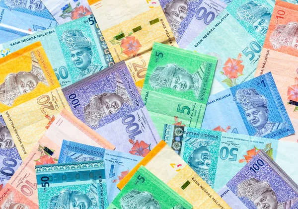 Malaysian ringgit banknotes background. Financial concept. — Stock Photo, Image