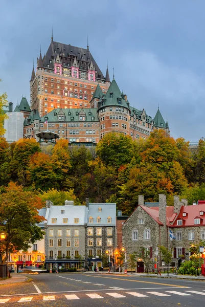 Stadsgezicht Van Quebec Lower Old Town Tijdens Schemering Tijdens Het — Stockfoto