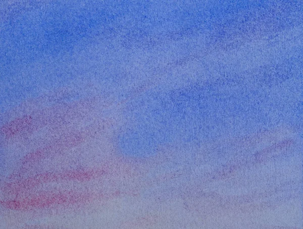 Abstract Aquarel Schilderen Achtergrond Gladde Blauwe Roze Lucht Handgetekend Papier — Stockfoto