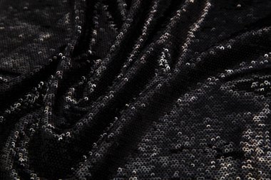 dikdörtgen parlak siyah kumaş ile pullu