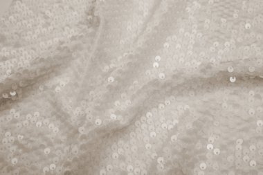 dikdörtgen parlak beyaz kumaş ile pullu