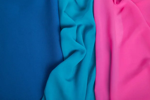 Fundo Drapeado Brilhante Tecido Chiffon Multi Colorido — Fotografia de Stock
