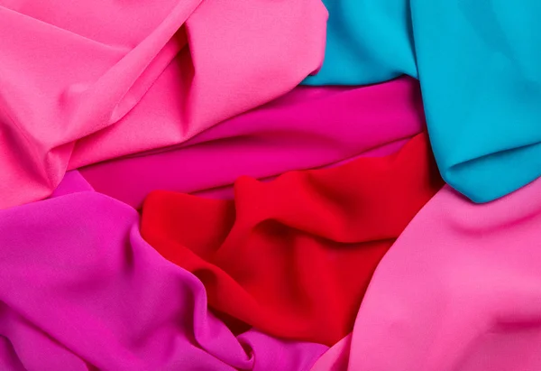 Fundo Drapeado Brilhante Tecido Chiffon Multi Colorido — Fotografia de Stock