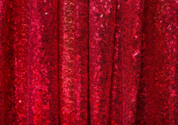 Jasně Červená Lesklý Pleat Tkaniny Záhyby Jako Pozadí — Stock fotografie