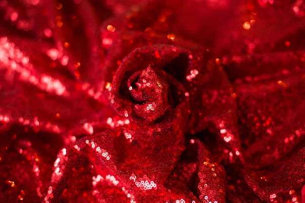 Rosso Lucido Paillettes Tessuto Plissettato Come Sfondo Texture Immagine Stock