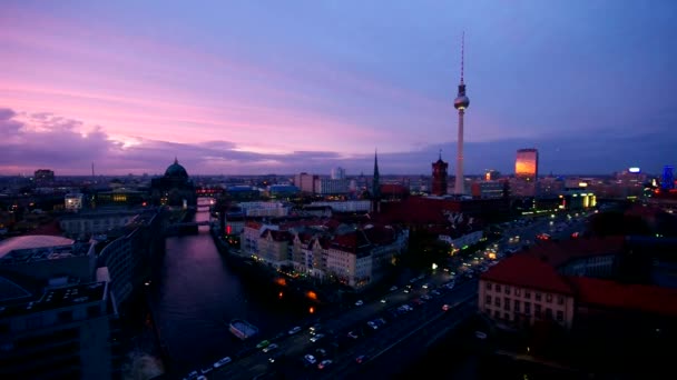 Berlín de noche — Vídeo de stock