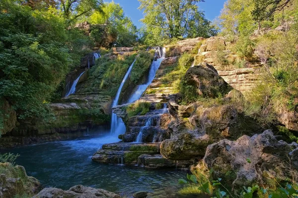 瀑布在法国南部 Navacelles — 图库照片