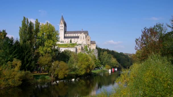 St. Lubentius Basilica in Dietkirchen, Hessen — Stock Video