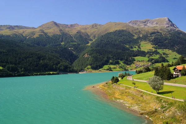 Lake Reschensee in Alps — Stock Photo, Image