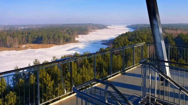 Lago Senftenberg en invierno, Distrito de los Lagos Lusacianos — Foto de Stock