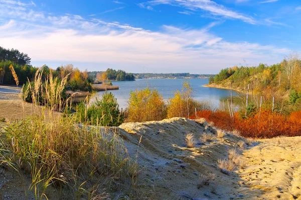 Zeischaer jezero, krajina v Lužici — Stock fotografie