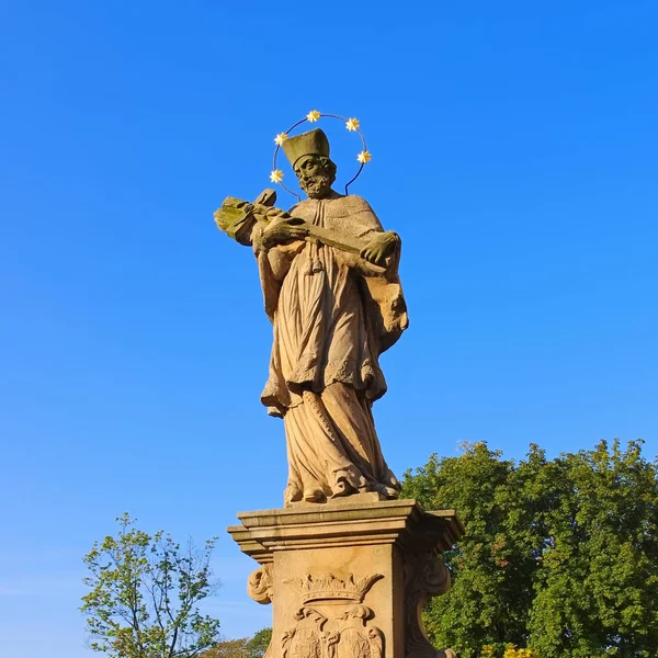 Estatua de St. Johns Bridge, Klodzko (Glatz), Silesia — Foto de Stock