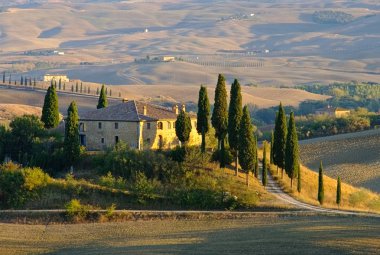 Tuscany'de sonbaharda manzara