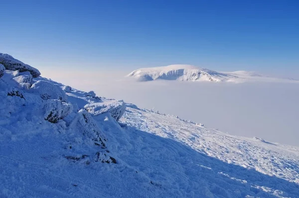 Blick von der Schneekoppe im Winter — Stockfoto