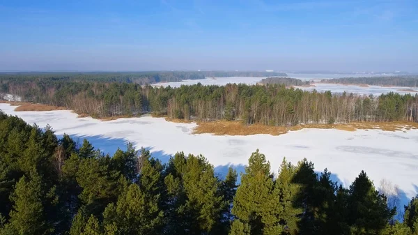 Lago Senftenberg en invierno, Distrito de los Lagos Lusacianos — Foto de Stock