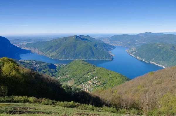 Lake Lugano as seen from Sighignola — Stock Photo, Image