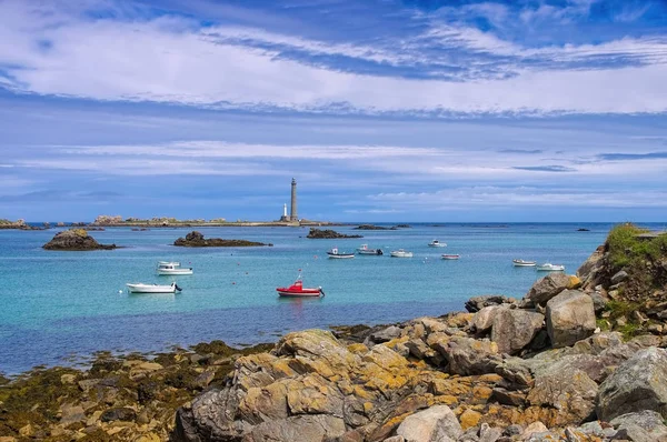 Faro Phare de l Ile Vierge in Bretagna — Foto Stock