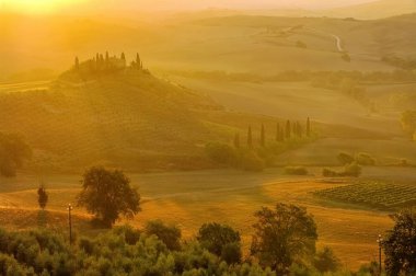 Tuscany'de sonbaharda manzara