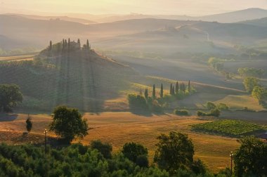 Tuscany'de sonbaharda manzara