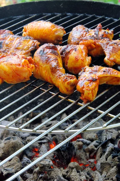Grilling chicken barbeque poultry — Stock Photo, Image