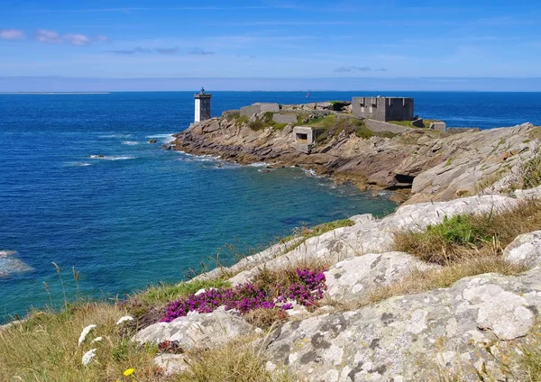 Faro di Kermorvan in Bretagna — Foto Stock