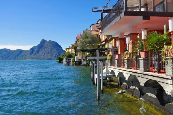 Gandria piccolo borgo sul Lago di Lugano — Foto Stock