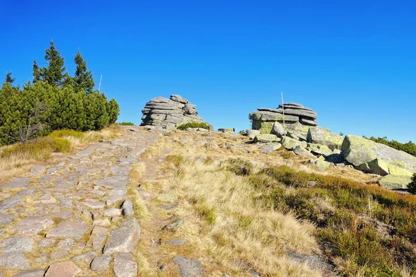 Giant Mountains kızlık kayalarda — Stok fotoğraf