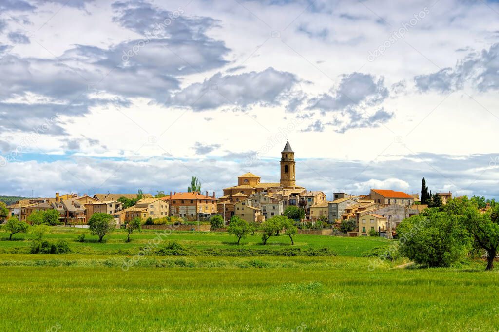 the medieval village  Adahuesca in Aragon, Spain