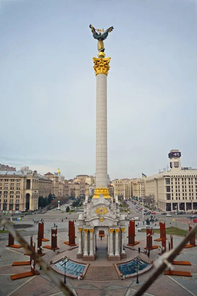 Kyiv Ukraine March 2020 Independence Monument Berehynia Statue Central Square — Φωτογραφία Αρχείου
