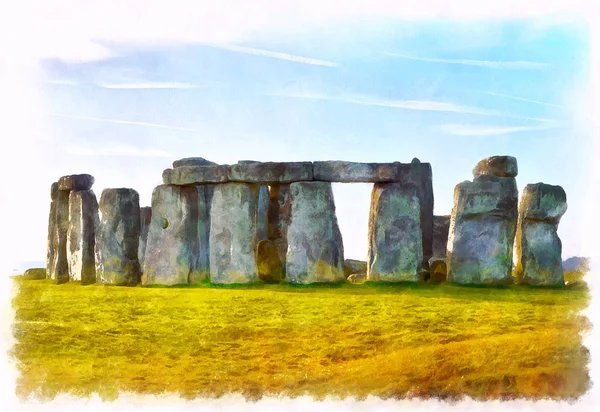 Peinture aquarelle Stonehenge — Photo