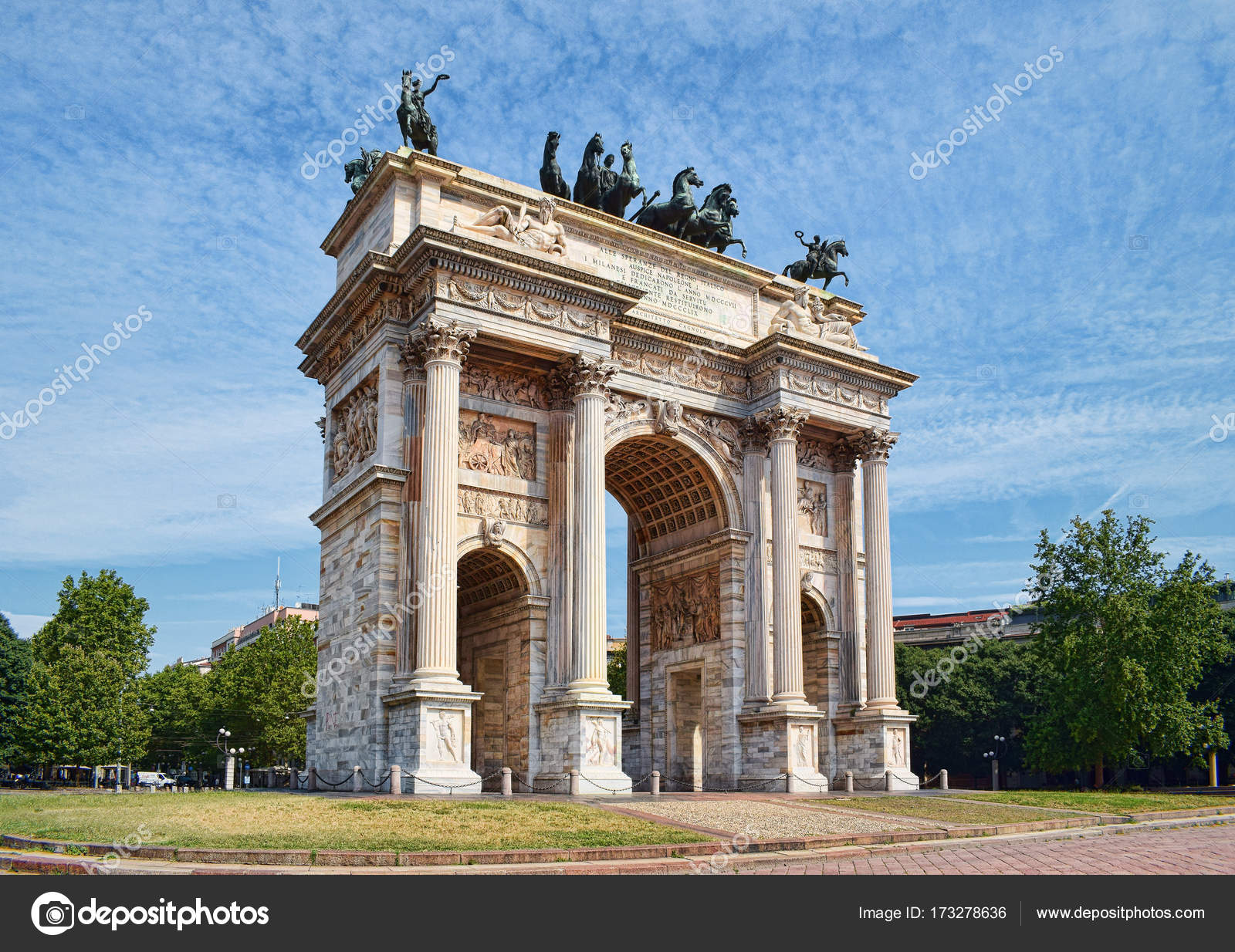 Arco de la Paz en el Parque Sempione, Milán, Lombardía, Italia