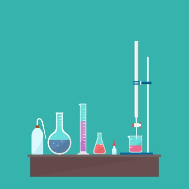 Kimyasal titrasyon ekipman vektör tasarımı.