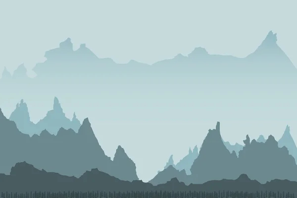Landschaft Hintergrund Der Berge Mit Wald — Stockvektor
