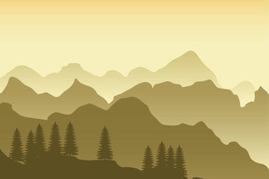 Manzara arka plan ile orman dağların