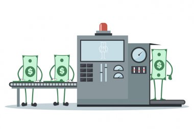 Para daha fazla para üretmek için üretim hattında çalışma.